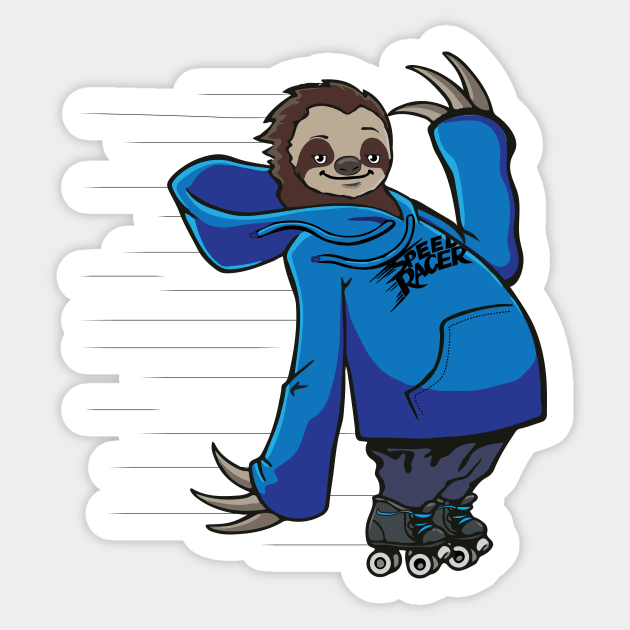 Sloth Skater Sticker by AmazingArtMandi